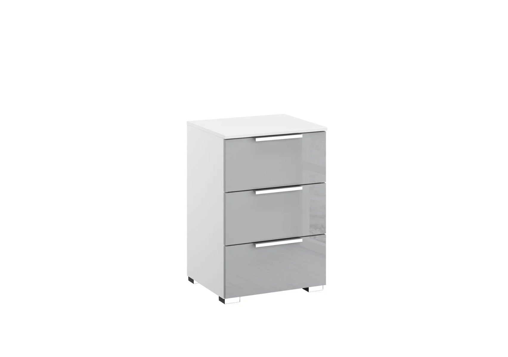 Oakwood Rauch Fontana Glass 3 Drawer Bedside Cabinet Choice Of Colours