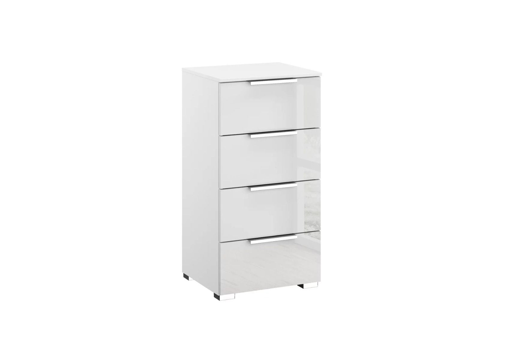 Oakwood Rauch Fontana Glass 4 Drawer Narrow Chest Choice of Colours