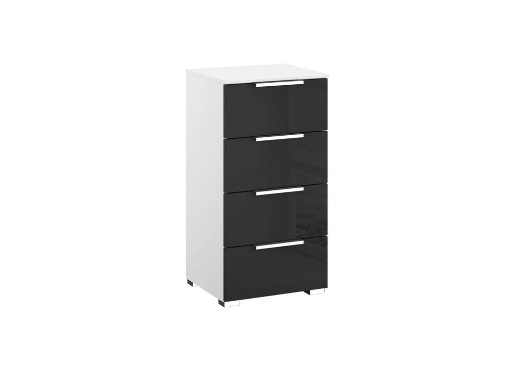 Oakwood Rauch Fontana Glass 4 Drawer Narrow Chest Choice of Colours
