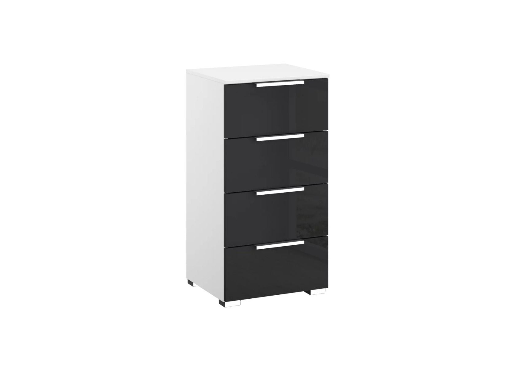 Oakwood Rauch Fontana Glass 4 Drawer Narrow Chest Choice of Colours