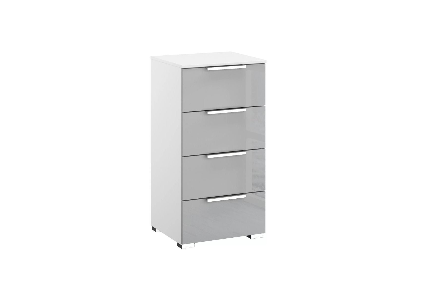 Oakwood Rauch Fontana Glass 4 Drawer Narrow Chest Choice of Colours