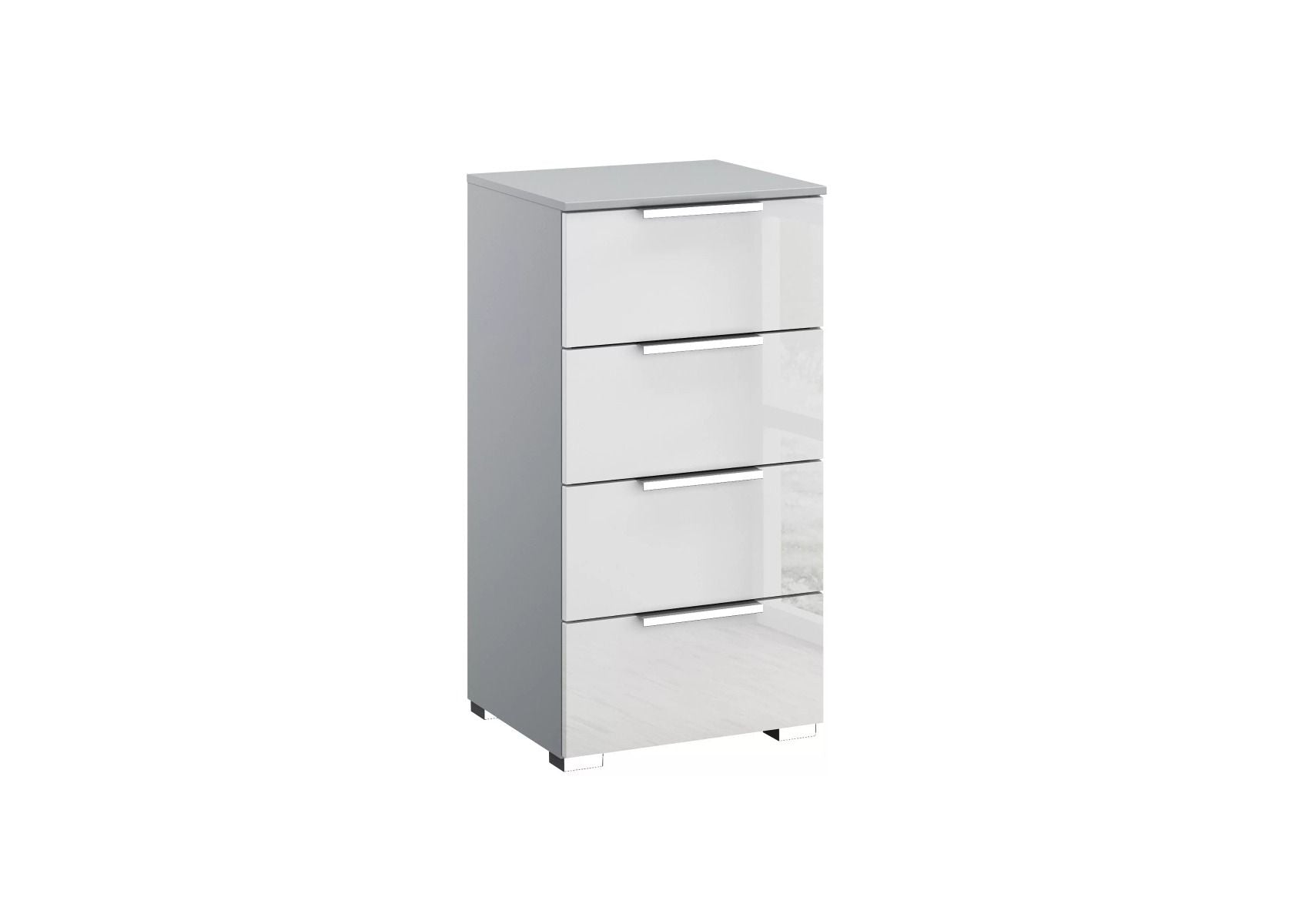 Oakwood Rauch Fontana Glass 4 Drawer Narrow Chest Choice of Colours