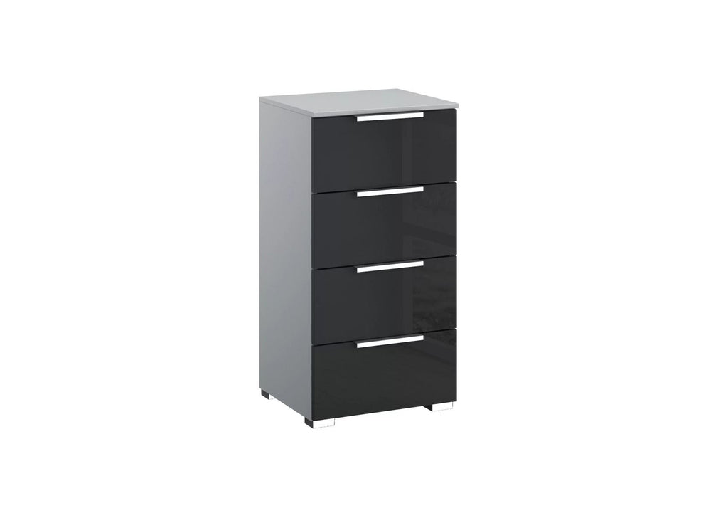 Oakwood Rauch Fontana Glass 4 Drawer Narrow Chest Choice of Colours