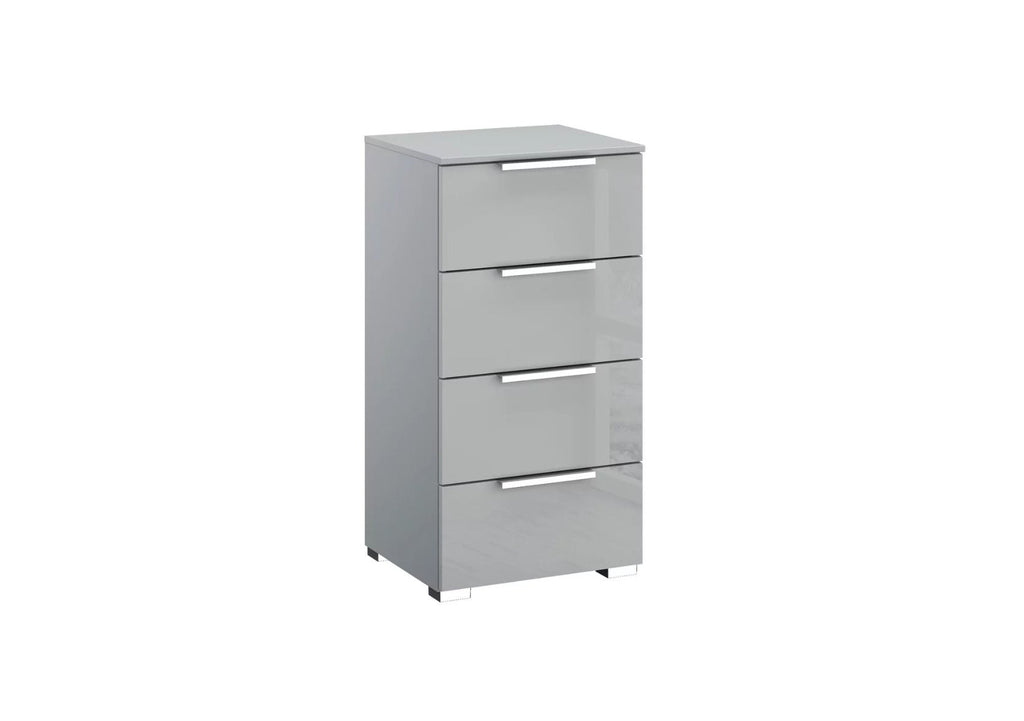 Oakwood Rauch Fontana Glass 4 Drawer Narrow Chest Choice of Colours