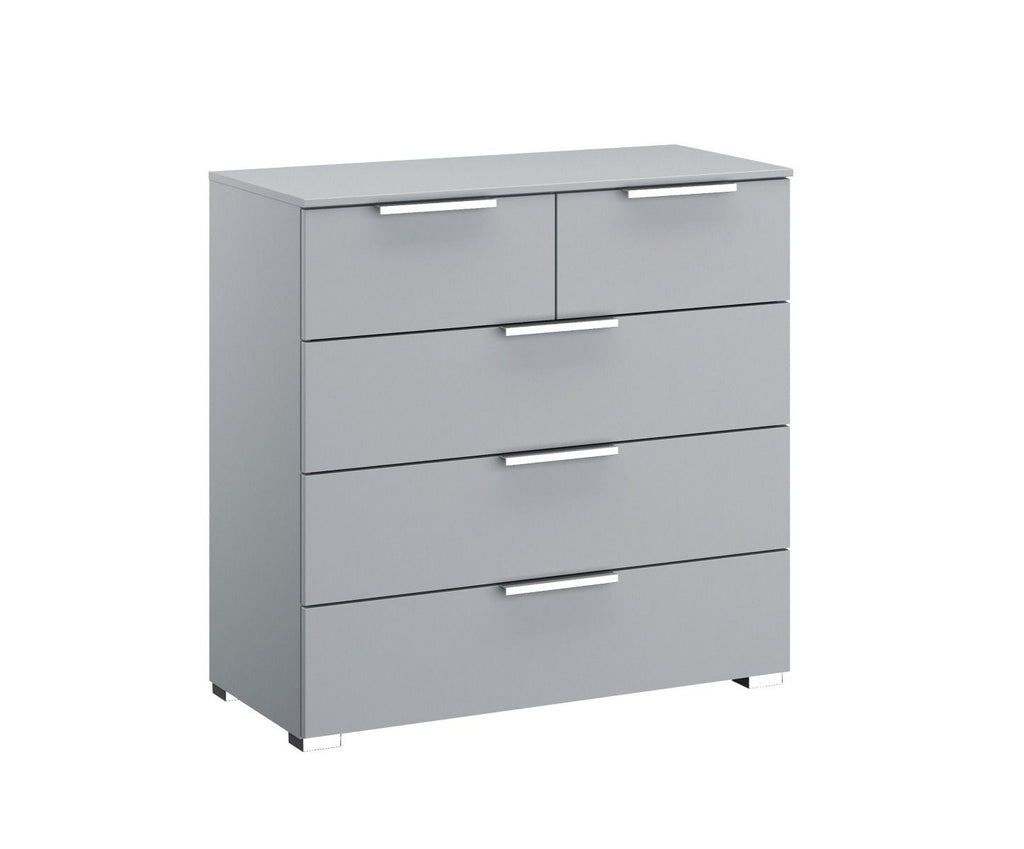 Oakwood Rauch Fontana Decor 5 Drawer Chest - Choice of White, Silk Grey or Graphite Colour