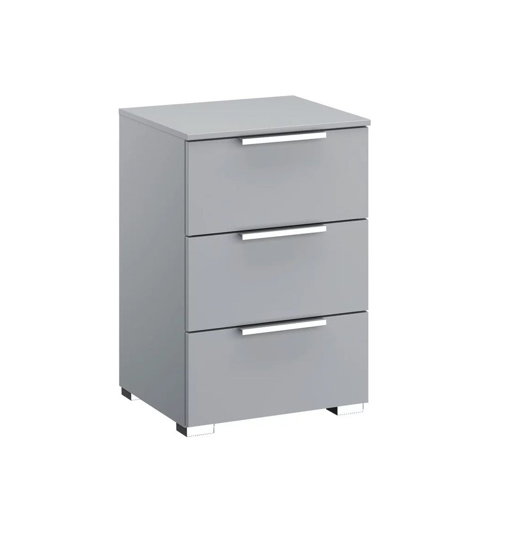 Oakwood Rauch Fontana Decor 3 Drawer Bedside Cabinet - White, Silk Grey, or Graphite