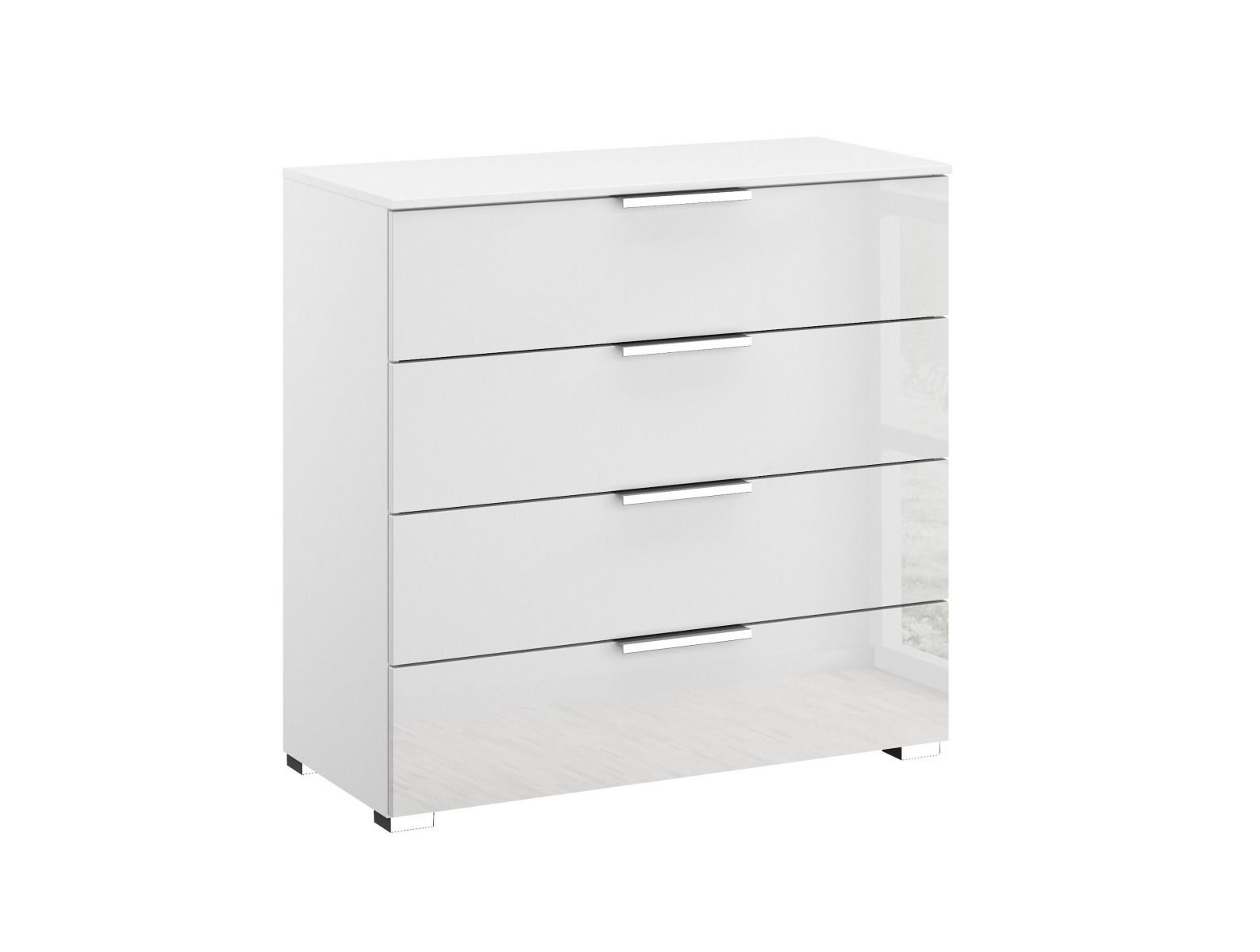 Oakwood Rauch Fontana Glass 4 Drawer Wide Chest Choice of colours