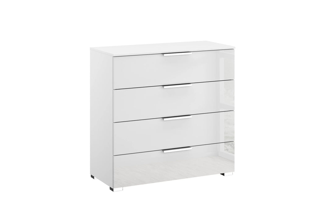 Oakwood Rauch Fontana Glass 4 Drawer Wide Chest Choice of colours