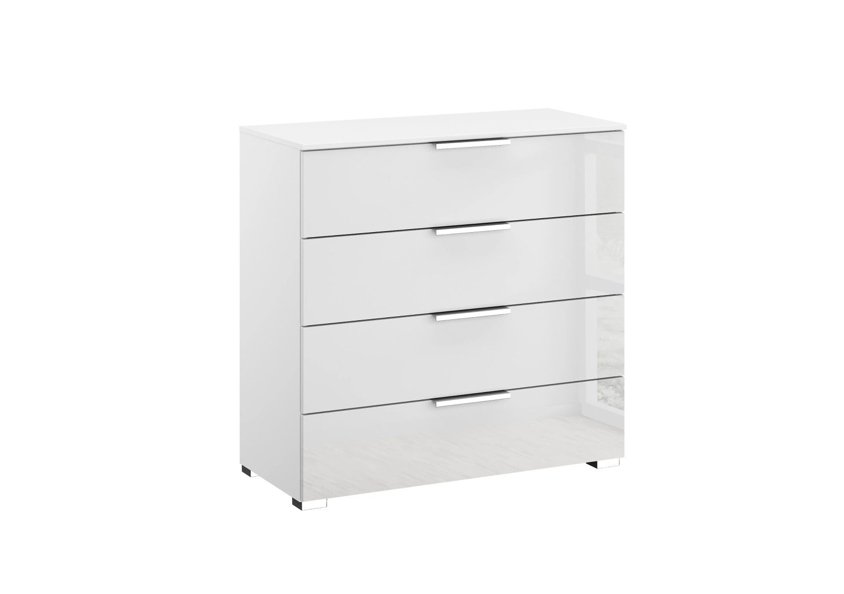 Oakwood Rauch Fontana Glass 4 Drawer Wide Chest Choice of colours