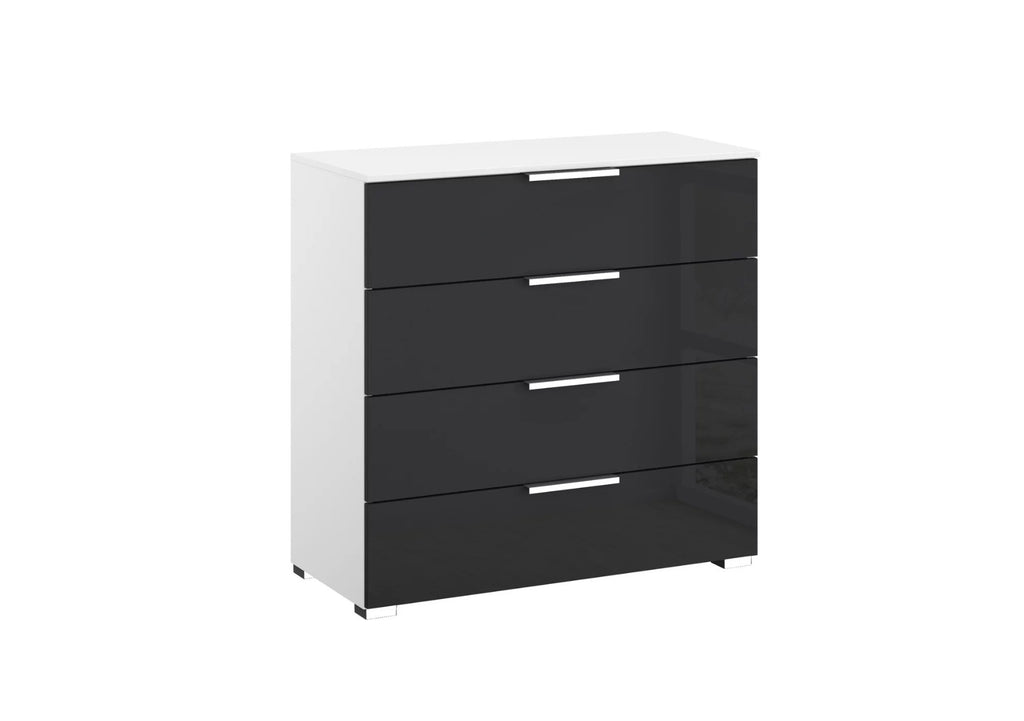 Oakwood Rauch Fontana Glass 4 Drawer Wide Chest Choice of colours