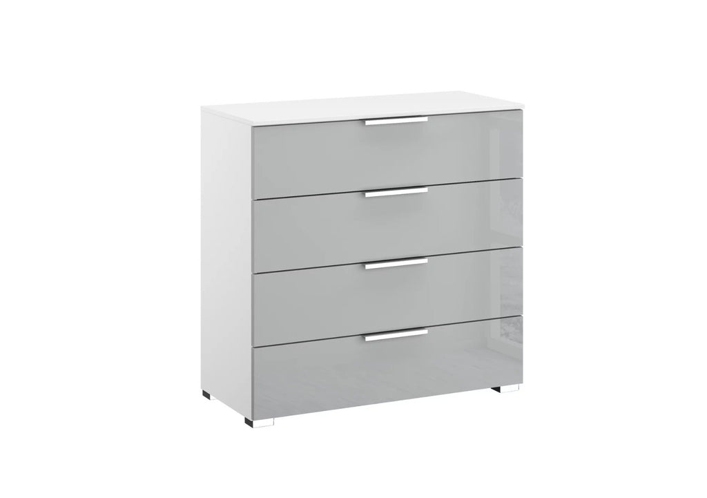 Oakwood Rauch Fontana Glass 4 Drawer Wide Chest Choice of colours
