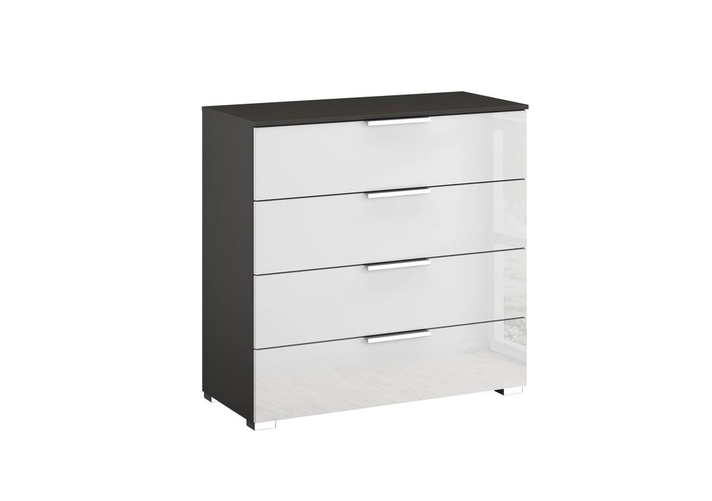 Oakwood Rauch Fontana Glass 4 Drawer Wide Chest Choice of colours