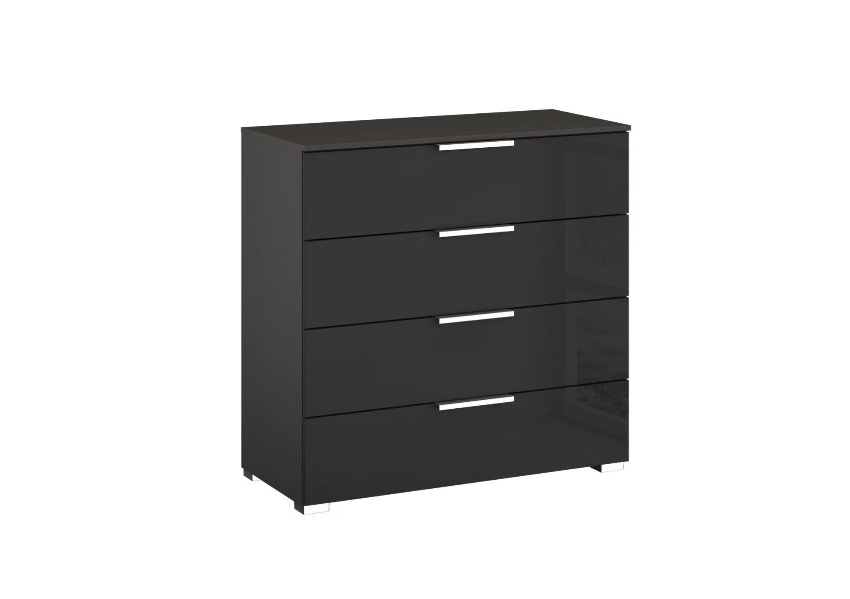 Oakwood Rauch Fontana Glass 4 Drawer Wide Chest Choice of colours