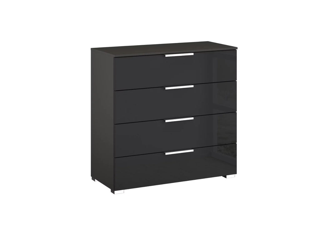 Oakwood Rauch Fontana Glass 4 Drawer Wide Chest Choice of colours