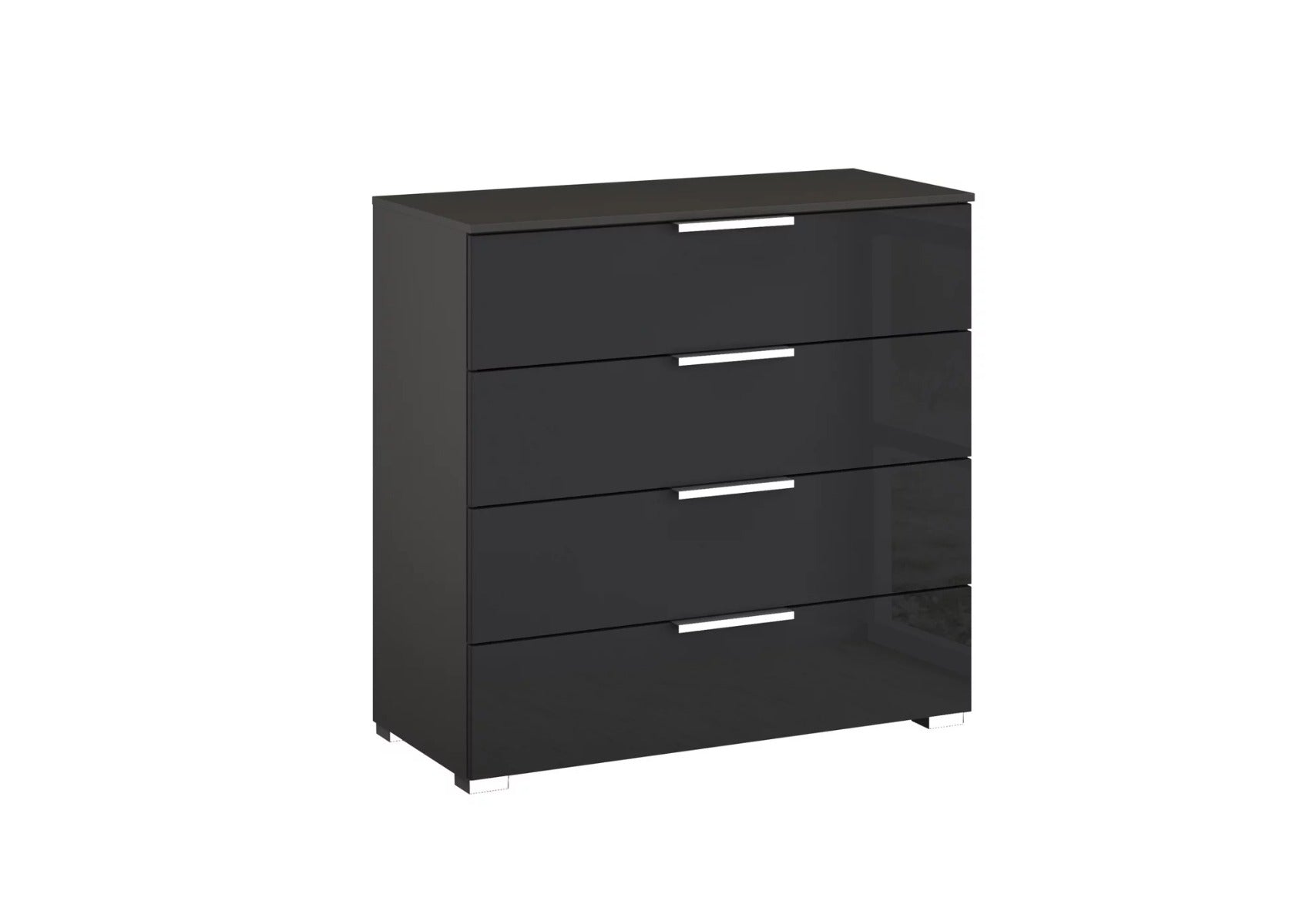 Oakwood Rauch Fontana Glass 4 Drawer Wide Chest Choice of colours