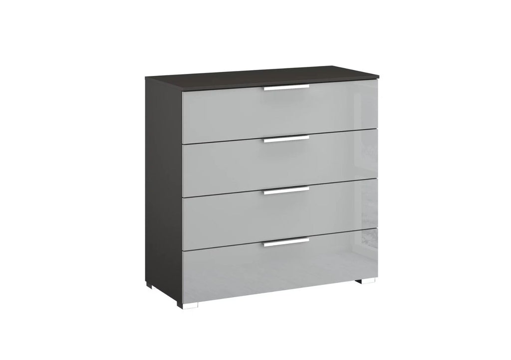 Oakwood Rauch Fontana Glass 4 Drawer Wide Chest Choice of colours