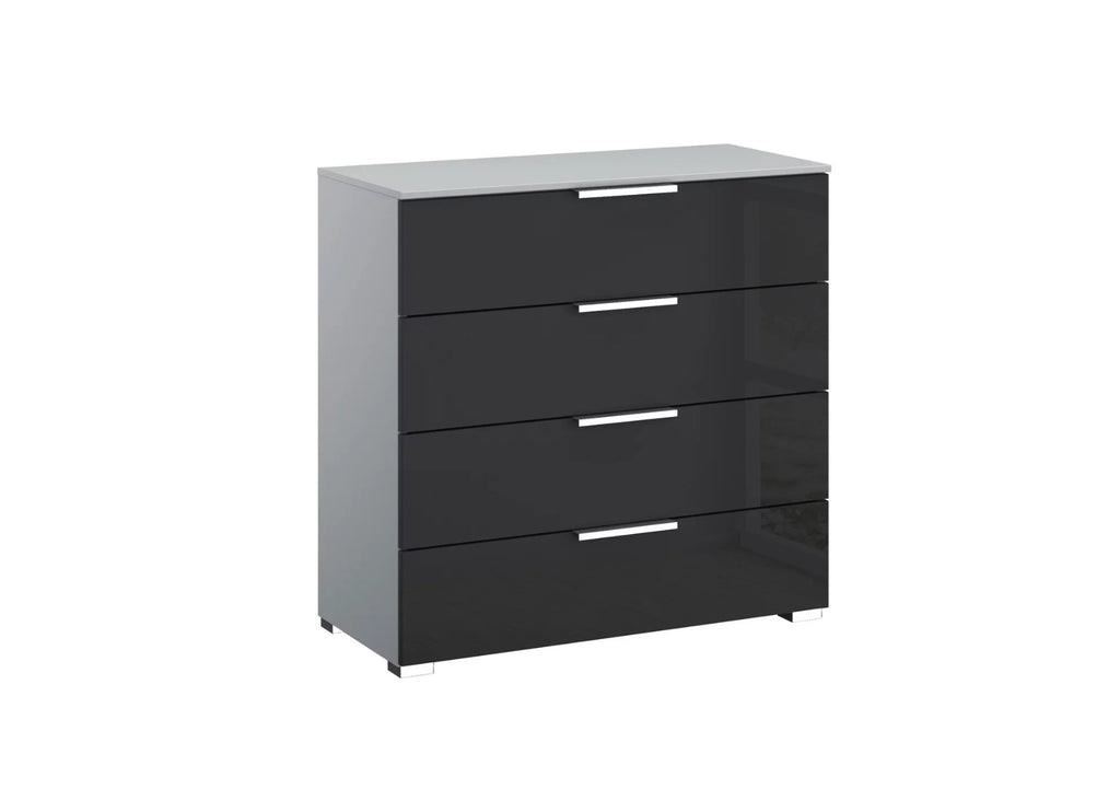 Oakwood Rauch Fontana Glass 4 Drawer Wide Chest Choice of colours