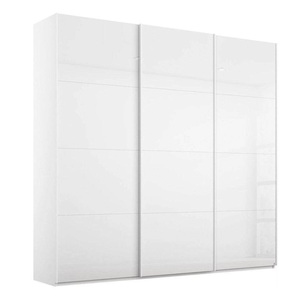 Oakwood Rauch Kulmbach White High Gloss 3 Sliding Door Wardrobe 203CM Wide