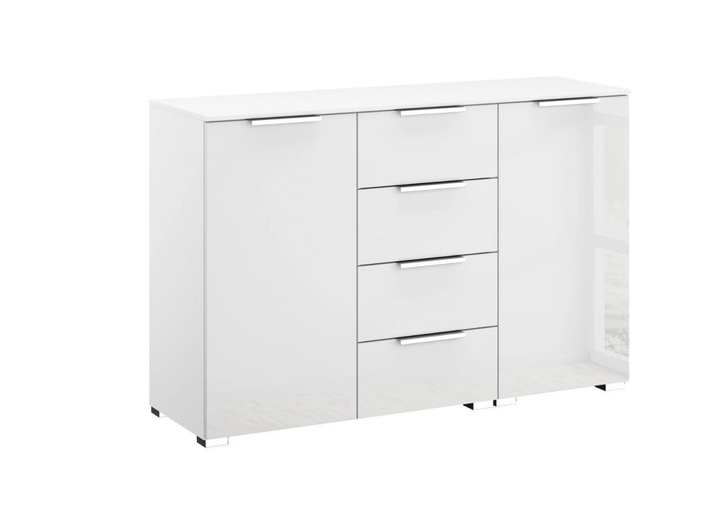 Oakwood Rauch Fontana Glass 2 Door 4 Drawer Wide Chest Choice of Colours