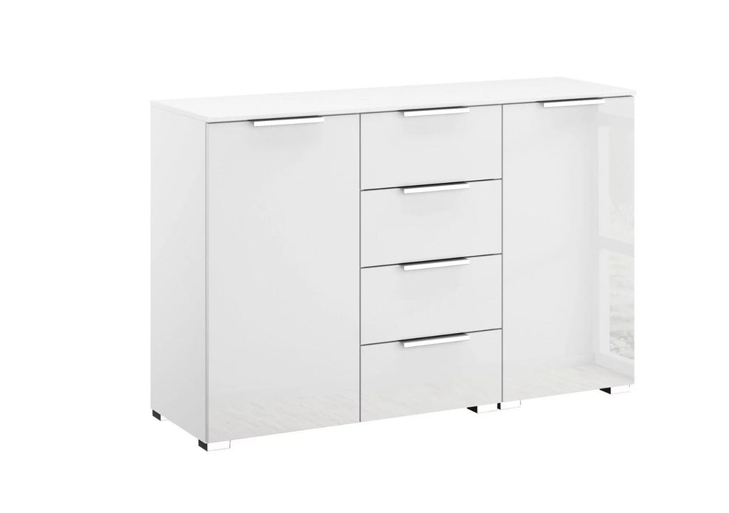 Oakwood Rauch Fontana Glass 2 Door 4 Drawer Wide Chest Choice of Colours