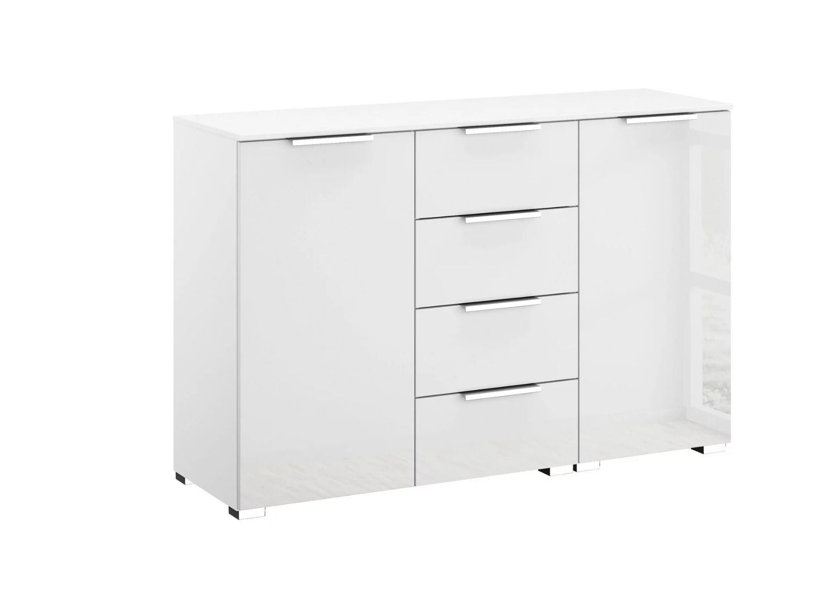 Oakwood Rauch Fontana Glass 2 Door 4 Drawer Wide Chest Choice of Colours