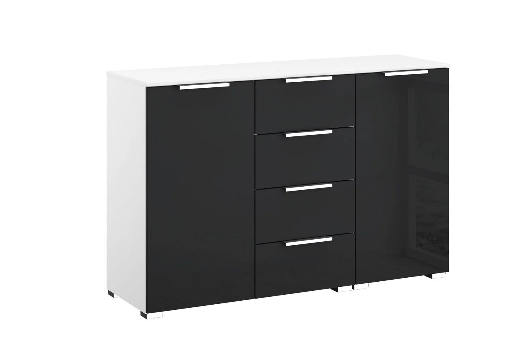 Oakwood Rauch Fontana Glass 2 Door 4 Drawer Wide Chest Choice of Colours
