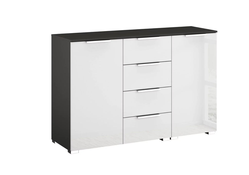 Oakwood Rauch Fontana Glass 2 Door 4 Drawer Wide Chest Choice of Colours