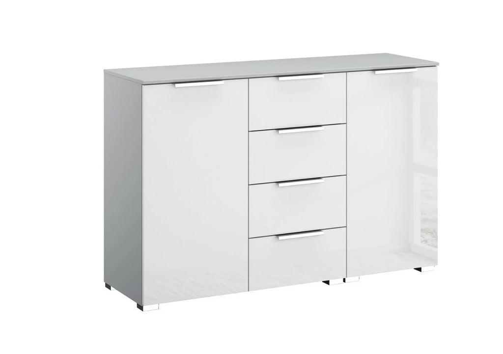 Oakwood Rauch Fontana Glass 2 Door 4 Drawer Wide Chest Choice of Colours