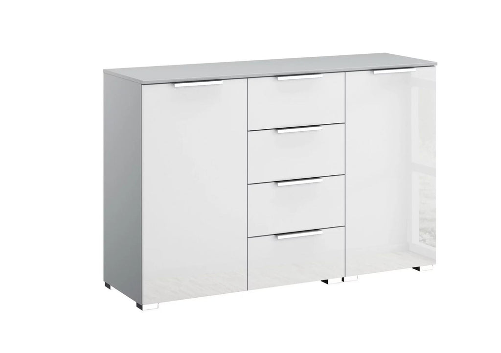 Oakwood Rauch Fontana Glass 2 Door 4 Drawer Wide Chest Choice of Colours