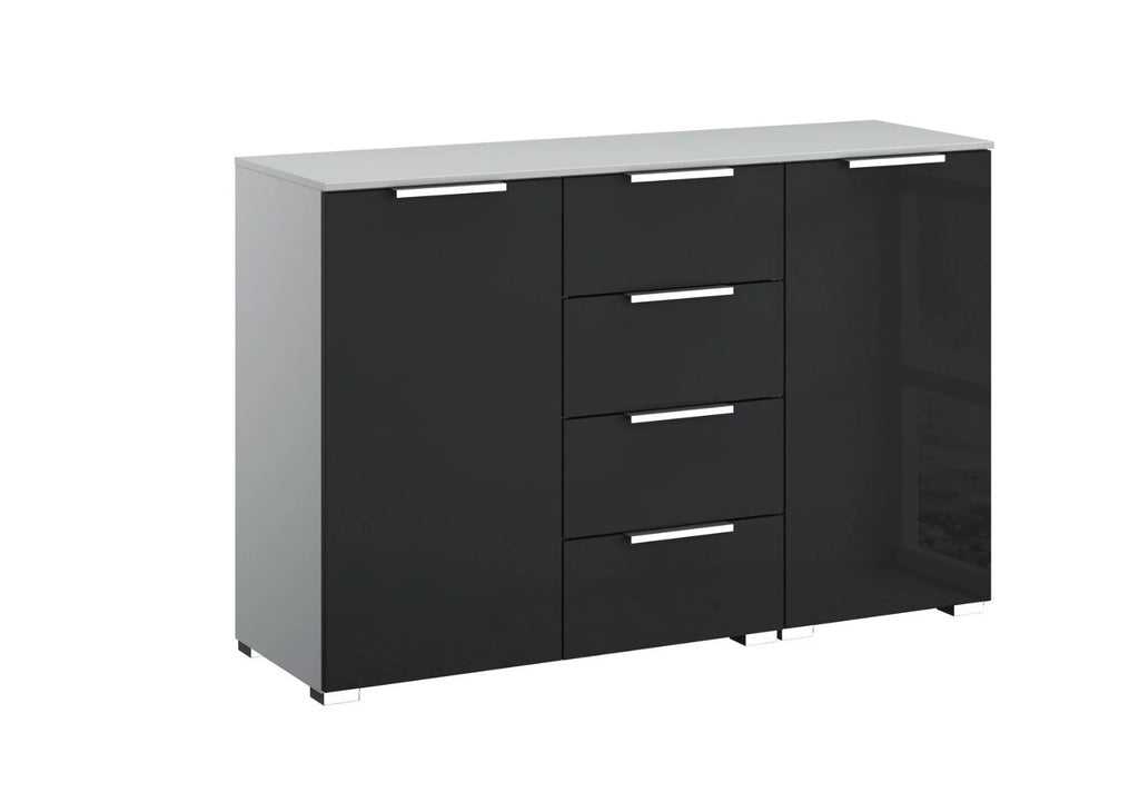 Oakwood Rauch Fontana Glass 2 Door 4 Drawer Wide Chest Choice of Colours