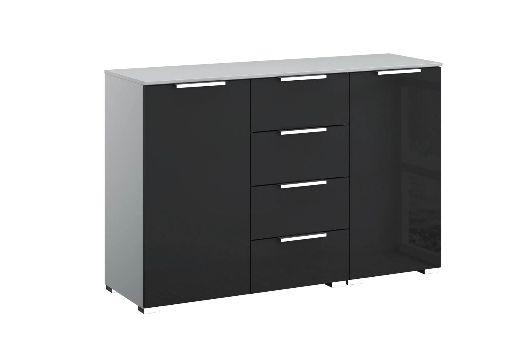 Oakwood Rauch Fontana Glass 2 Door 4 Drawer Wide Chest Choice of Colours