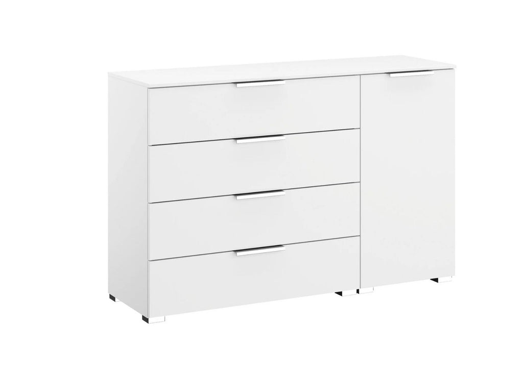 Oakwood Rauch Fontana 4 Drawer 1 Door Chest - Choice Of White, Silk Grey Or Graphite Colour