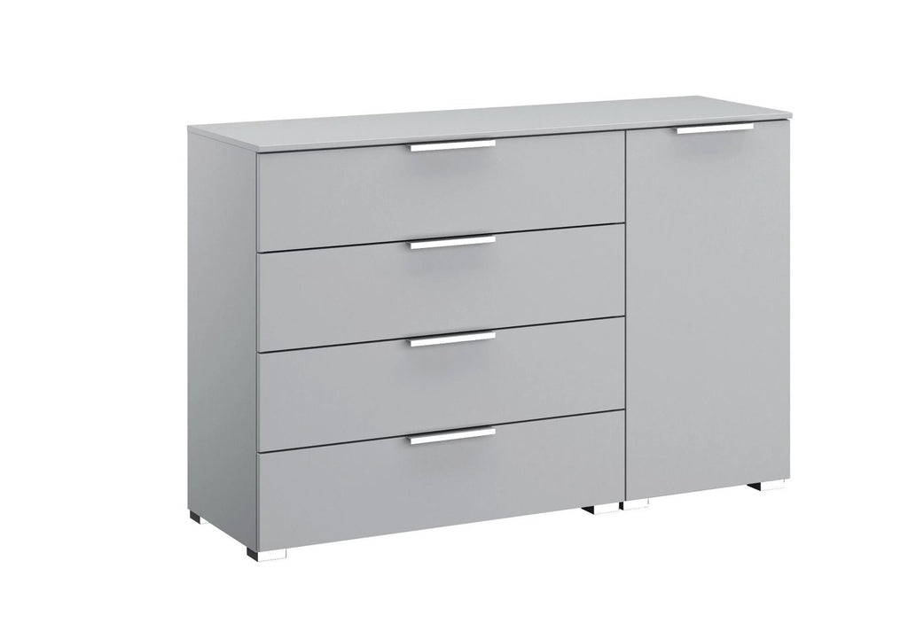Oakwood Rauch Fontana 4 Drawer 1 Door Chest - Choice Of White, Silk Grey Or Graphite Colour