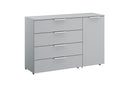Oakwood Rauch Fontana 4 Drawer 1 Door Chest - Choice Of White, Silk Grey Or Graphite Colour