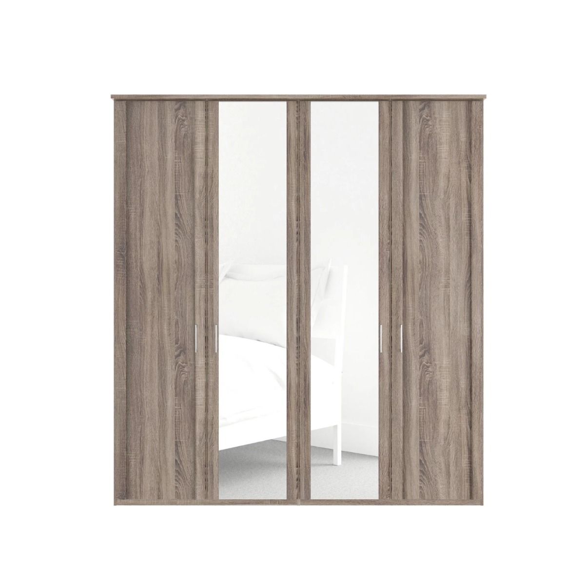 Oakwood Wiemann Oxfordia 4 Door Hinged Wardrobe With Mirror