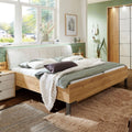 Oakwood Wiemann quito Bianco Oak And Champagne Faux Leather Bed