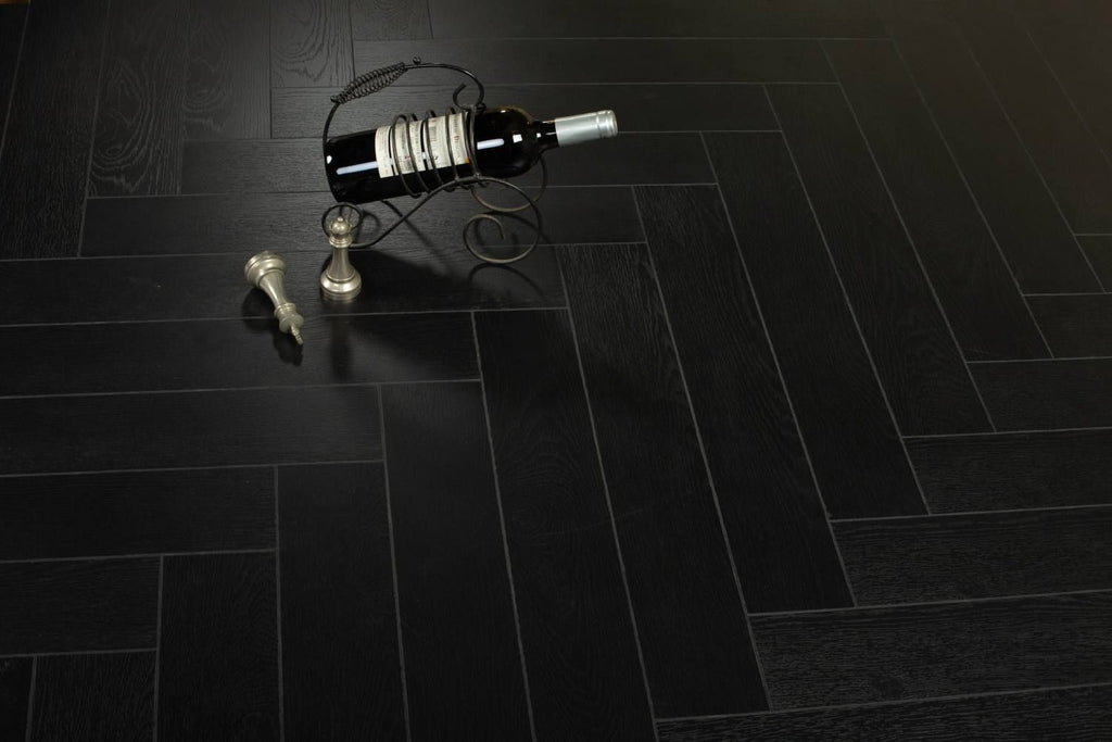 Oakwood Herringbone 12mm Midnight Oak Laminate
