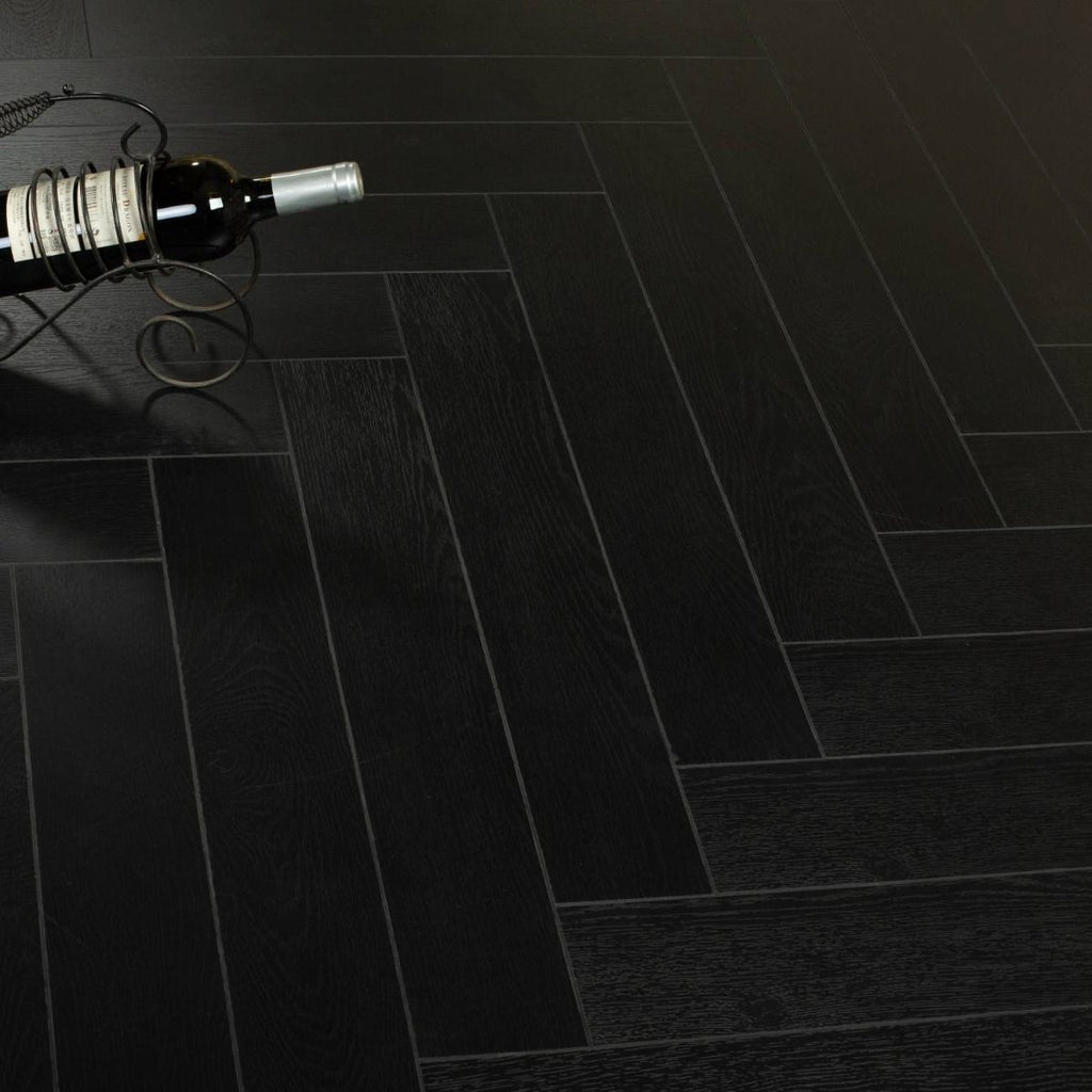 Oakwood Herringbone 12mm Midnight Oak Laminate
