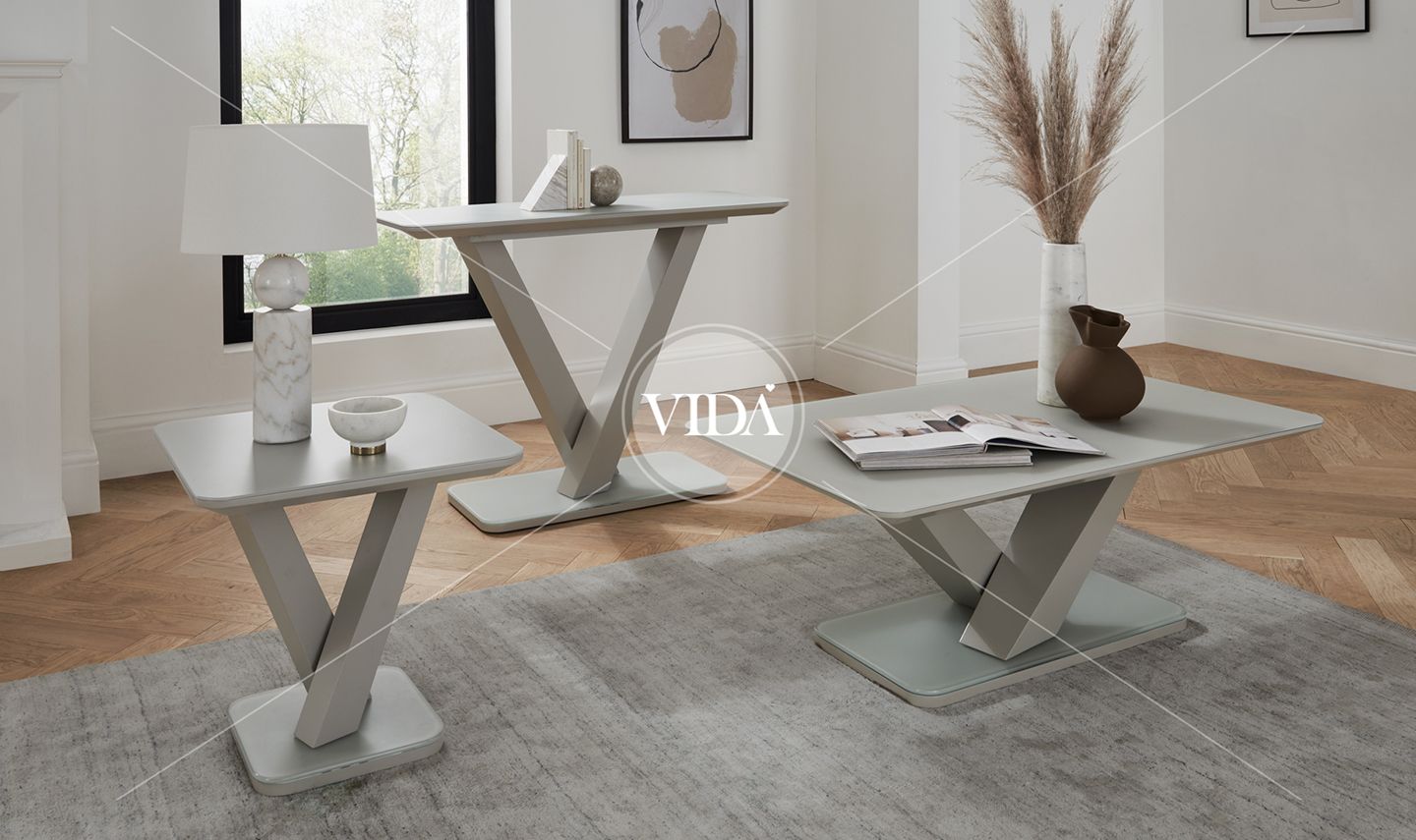Oakwood Rafaelo Light Grey Matt 1.2M Extending Dining Table