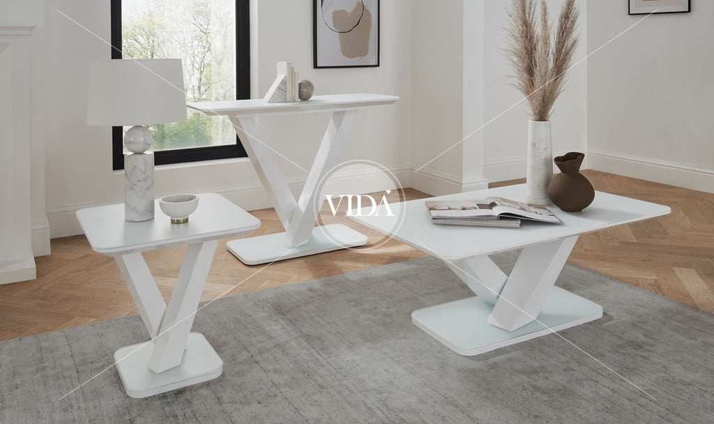 Oakwood Rafaelo High Gloss White 1200/1600 Ext Dining Table