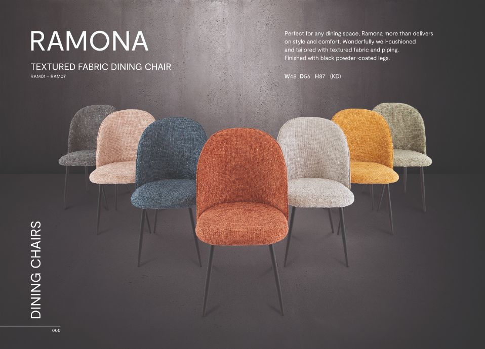 Oakwood 4 x Ramona Fabric Dining Chair - Rust