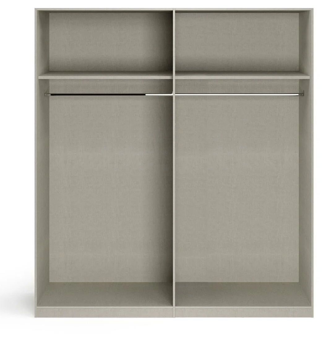 Oakwood Rauch Alabama Silk Grey 4 Door Hinged Wardrobe