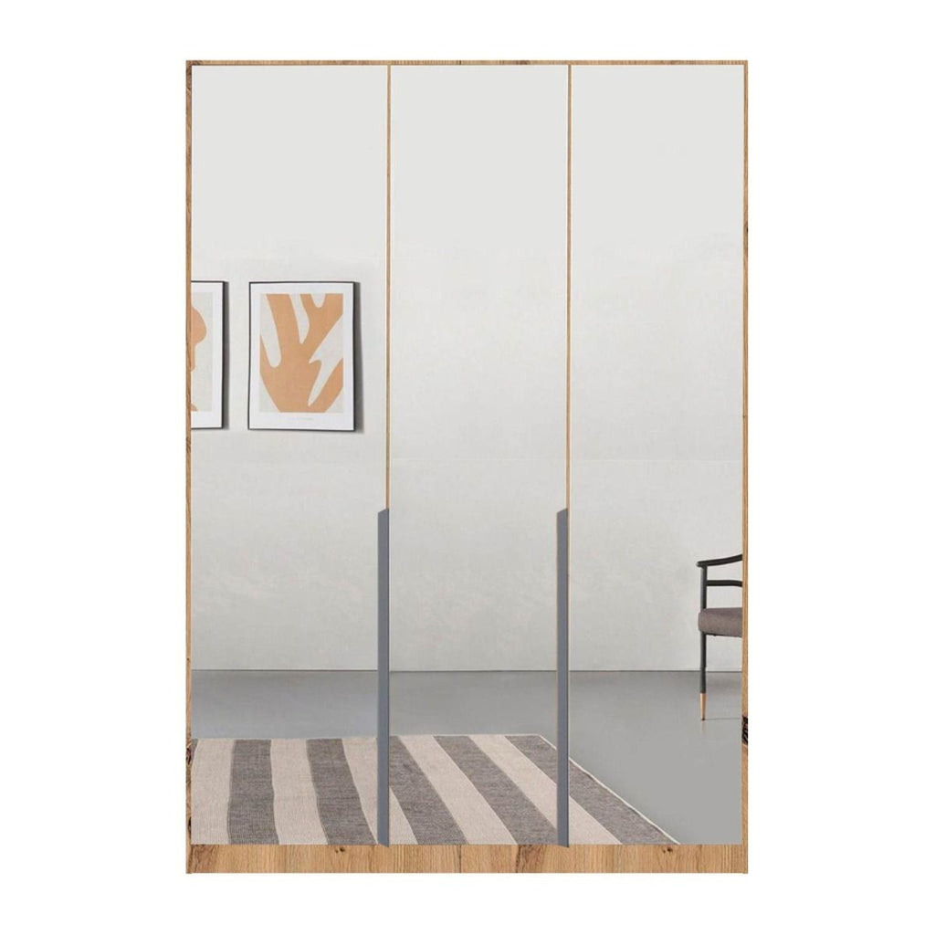 Oakwood Rauch Epsilon Full mirror 3 Door Hinged 136CM Wardrobe