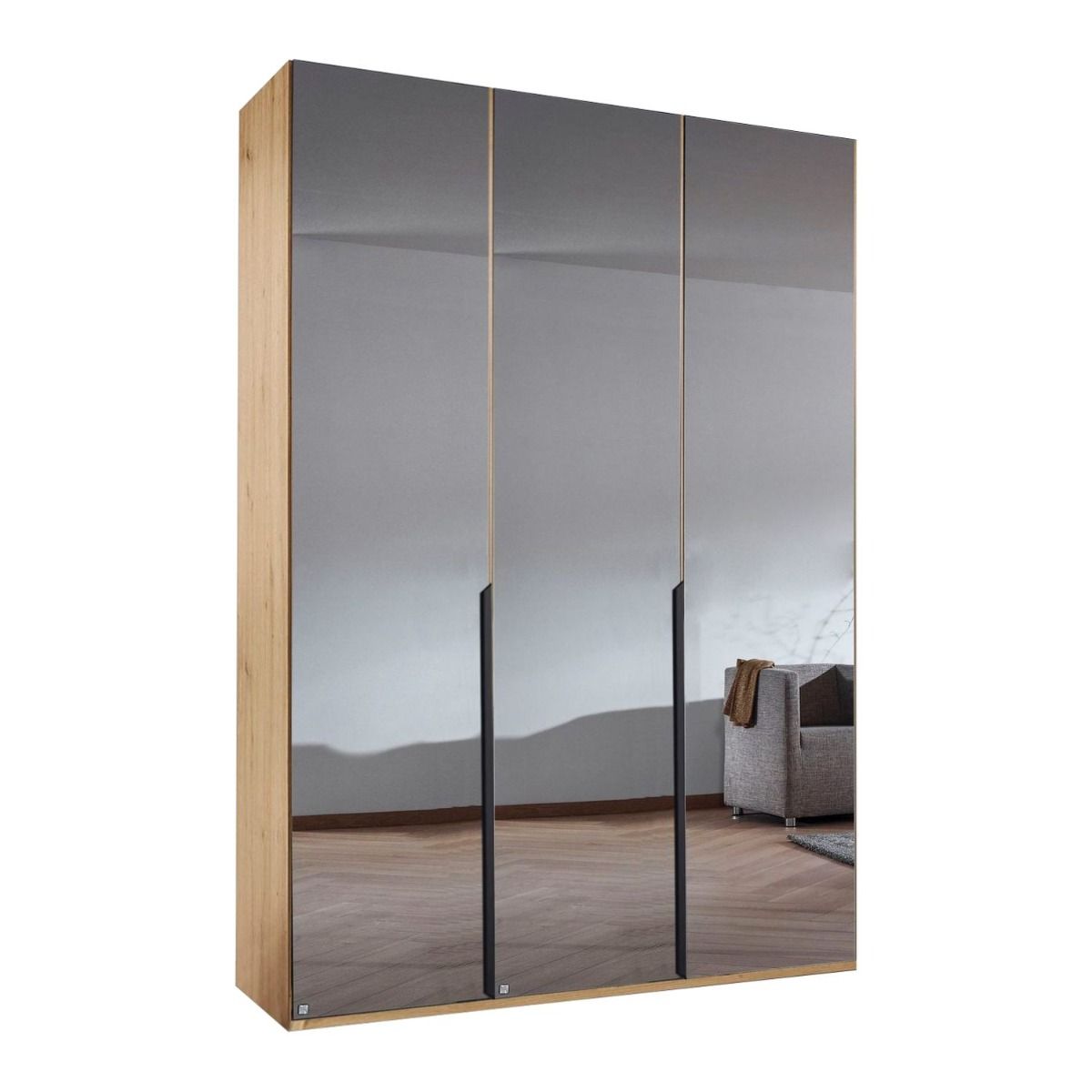 Oakwood Rauch Epsilon Full mirror 3 Door Hinged 136CM Wardrobe