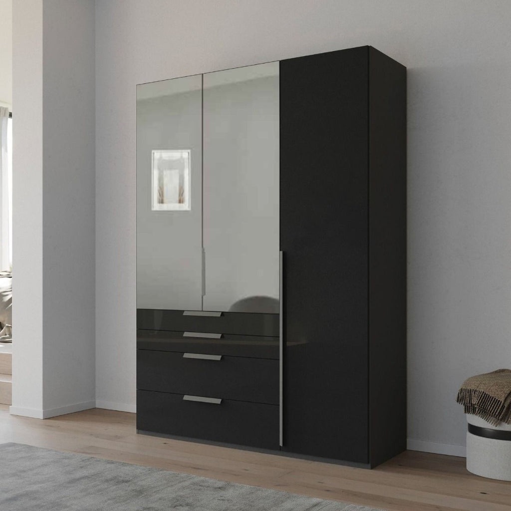 Oakwood Rauch Purisma Graphite 3 Door Hinged  Combi Wardrobe