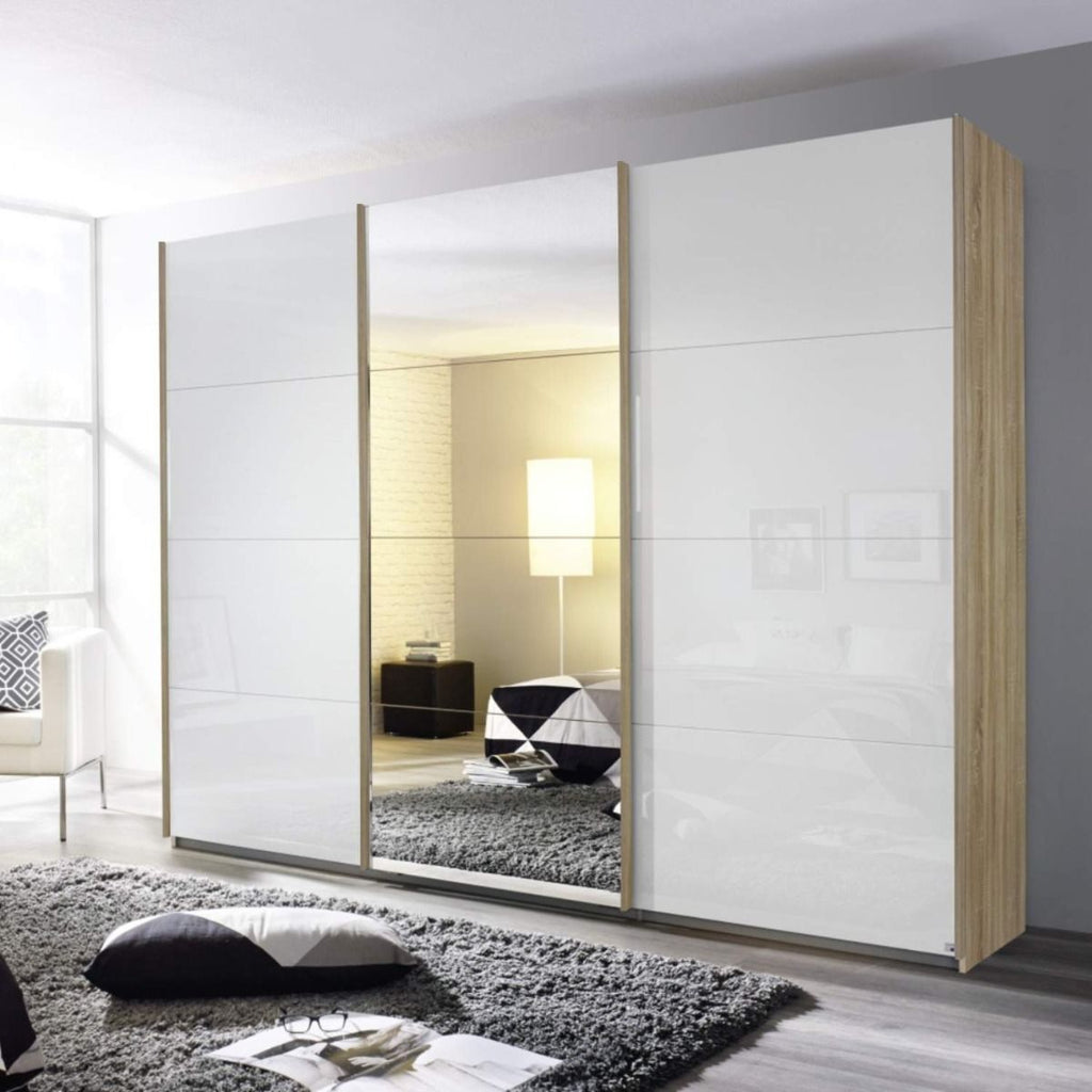 Oakwood Rauch Kulmbach Glass & Mirror 3 Sliding Door Wardrobe