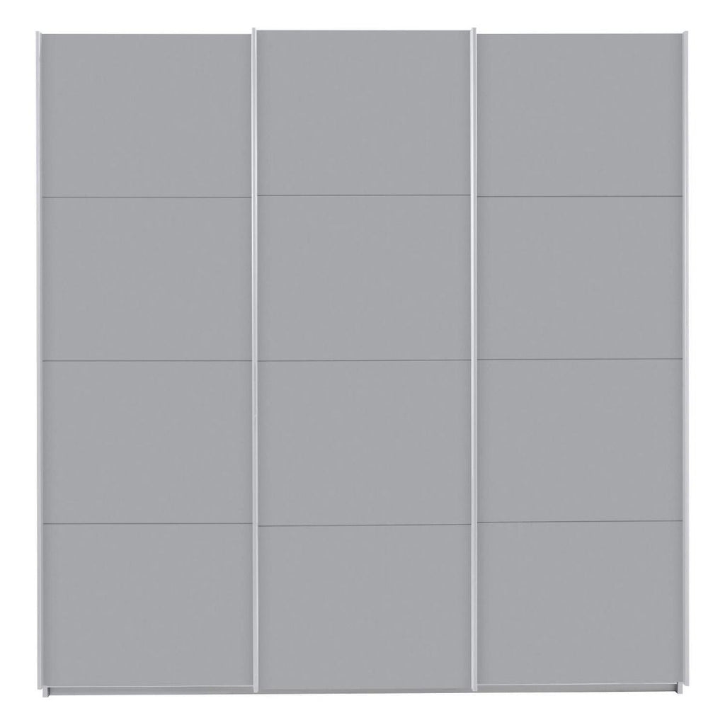 Oakwood Rauch Kulmbach Silk Grey & Mirror Front 3 Sliding Door Wardrobe