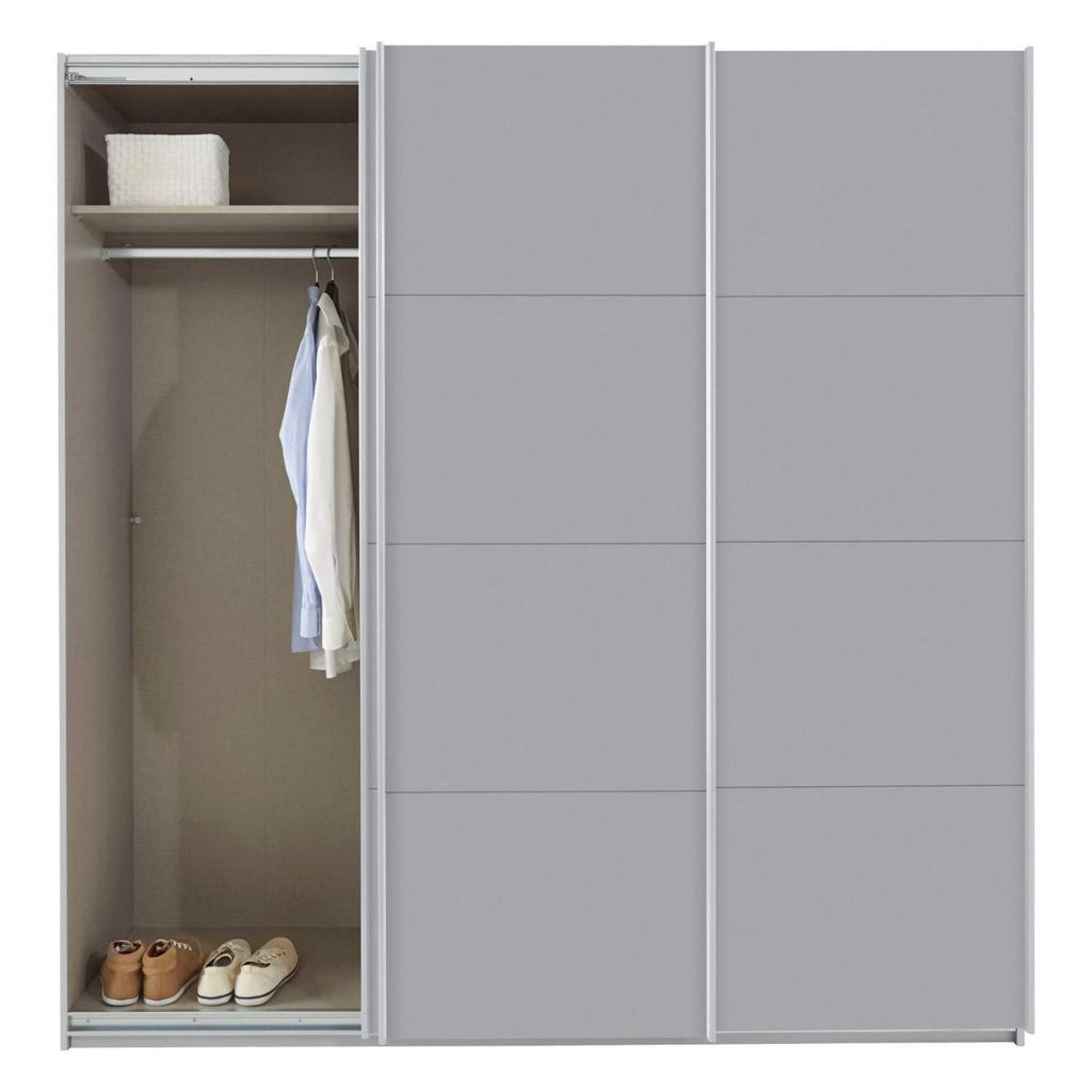 Oakwood Rauch Kulmbach Silk Grey & Mirror Front 3 Sliding Door Wardrobe