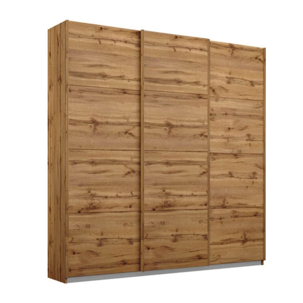 Oakwood Rauch Kulmbach Artisan Oak 3 Sliding Door Wardrobe With Mirror