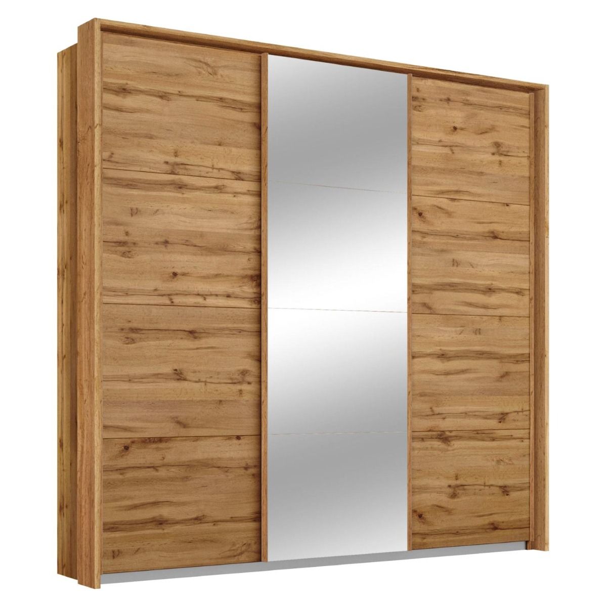 Oakwood Rauch Kulmbach Artisan Oak 3 Sliding Door Wardrobe With Mirror